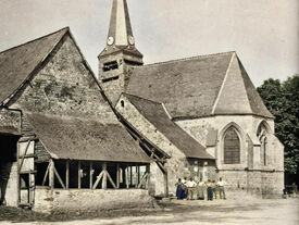 1905 - Eglise Saint Rémi - coté ferme - Gizy
